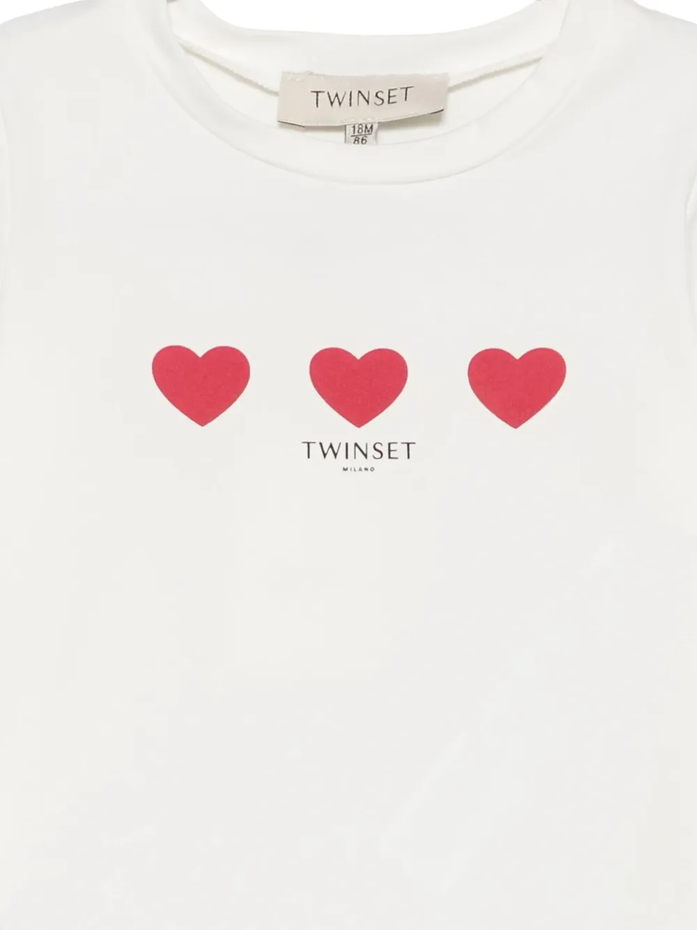 TWINSET Kids T-shirt met hart-print en logoprint Wit