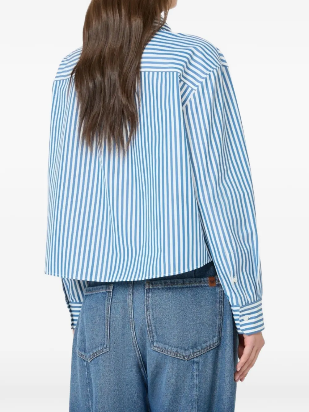 Weekend Max Mara WKDPANETTO gestreepte katoenen blouse Blauw