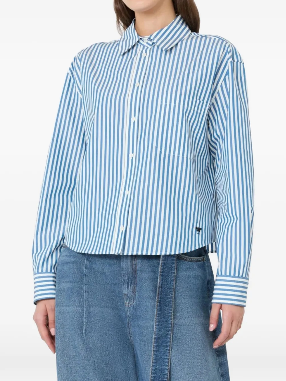 Weekend Max Mara WKDPANETTO gestreepte katoenen blouse Blauw