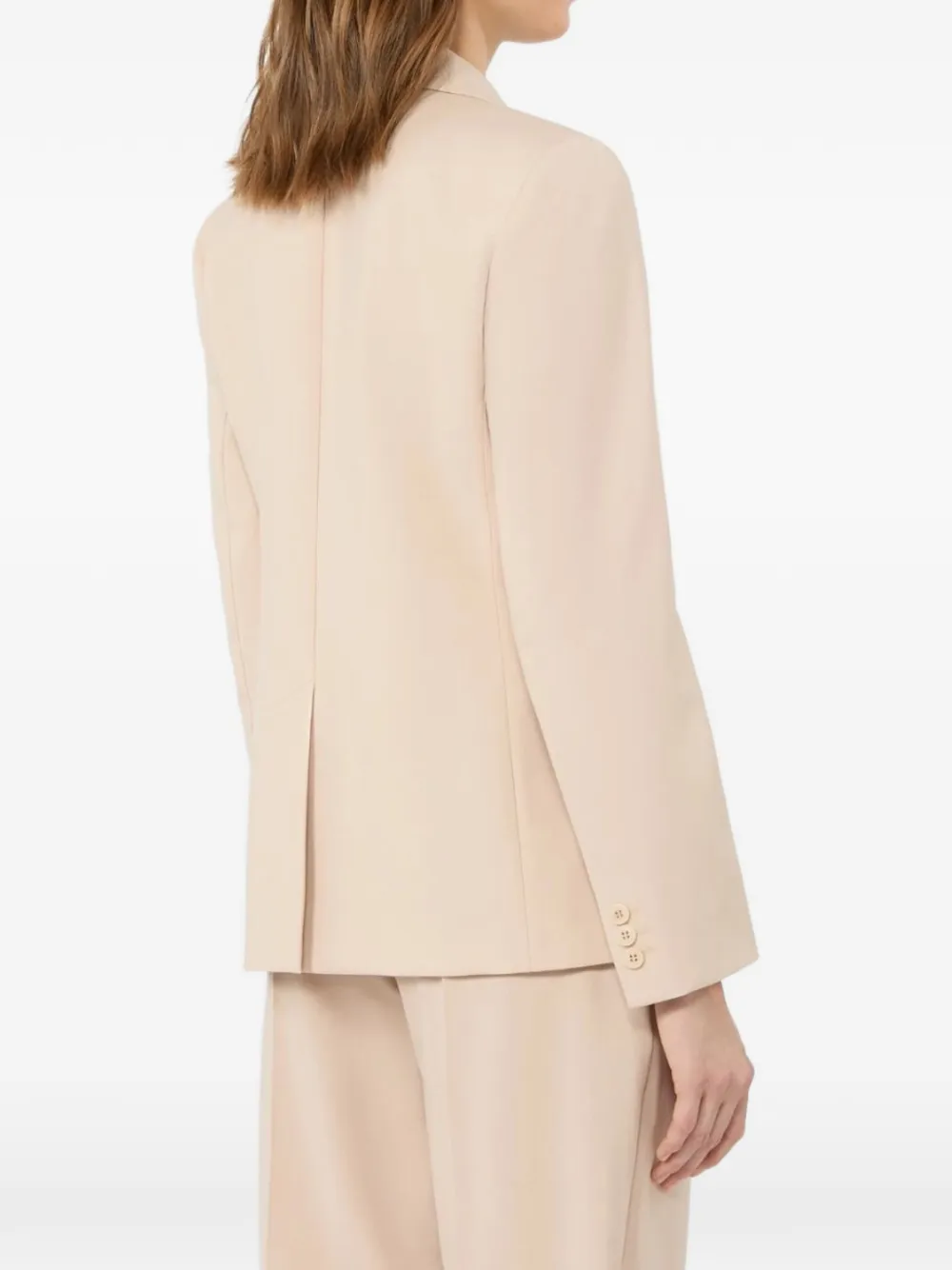 Weekend Max Mara WKDLAMINE jack met enkele rij knopen en puntige revers Beige