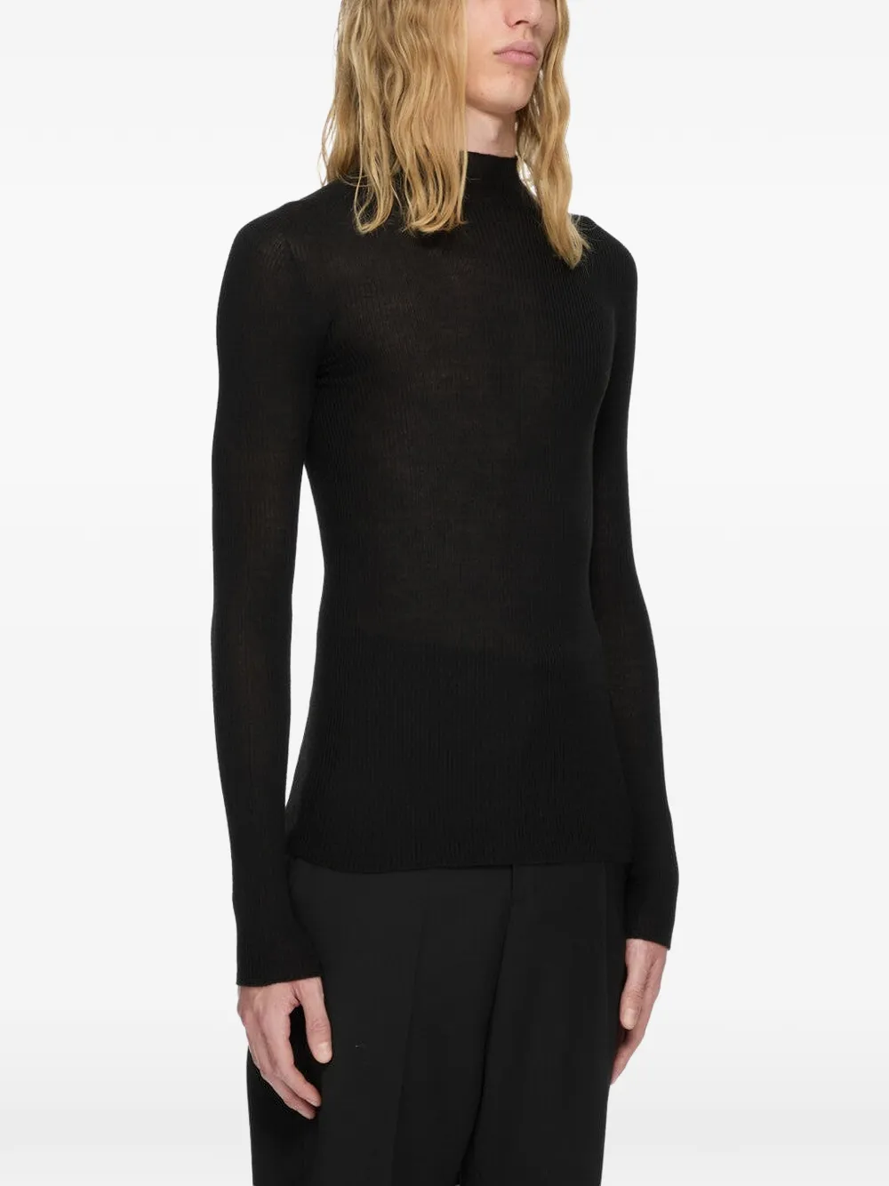 Rick Owens ribbed Lupetto sweater Zwart