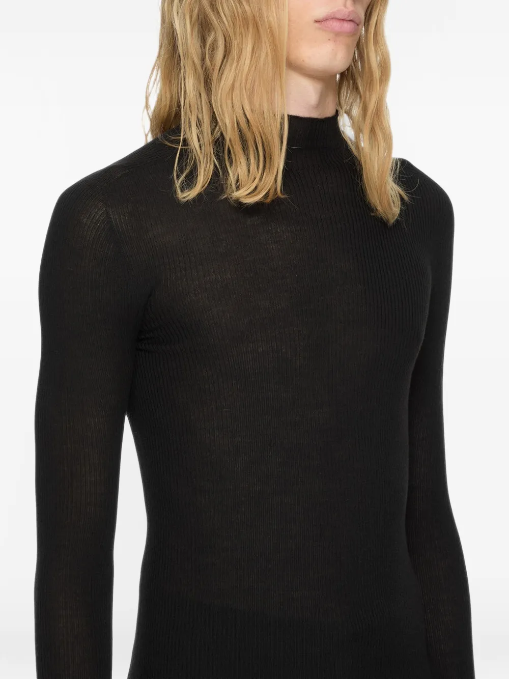 Rick Owens ribbed Lupetto sweater Zwart