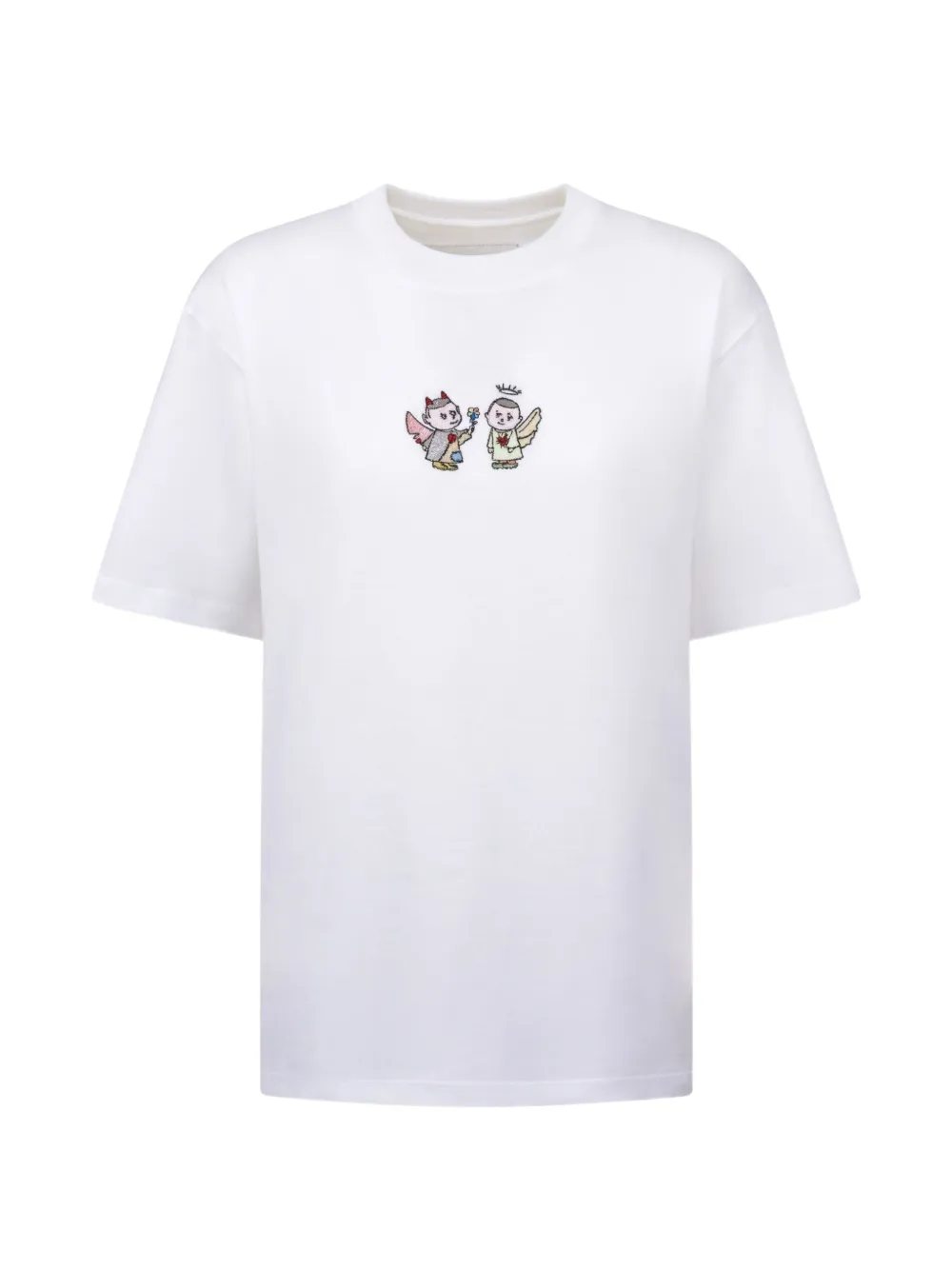 CHRISTINA CRAWFORD Angel And Devil embroidered logo-patch T-shirt