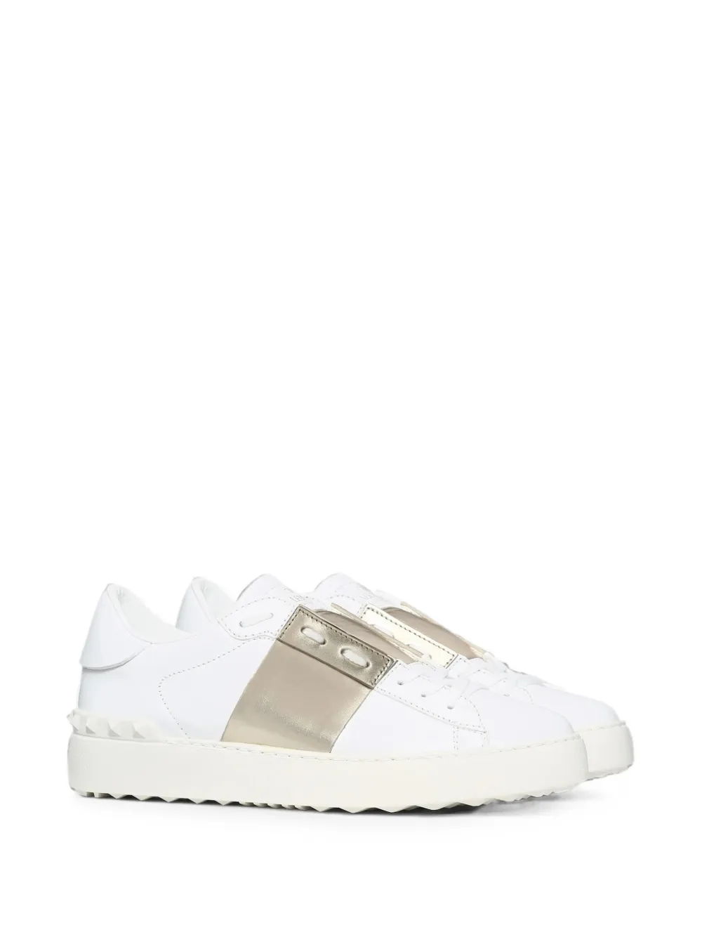 Valentino Garavani Open leather sneakers Wit