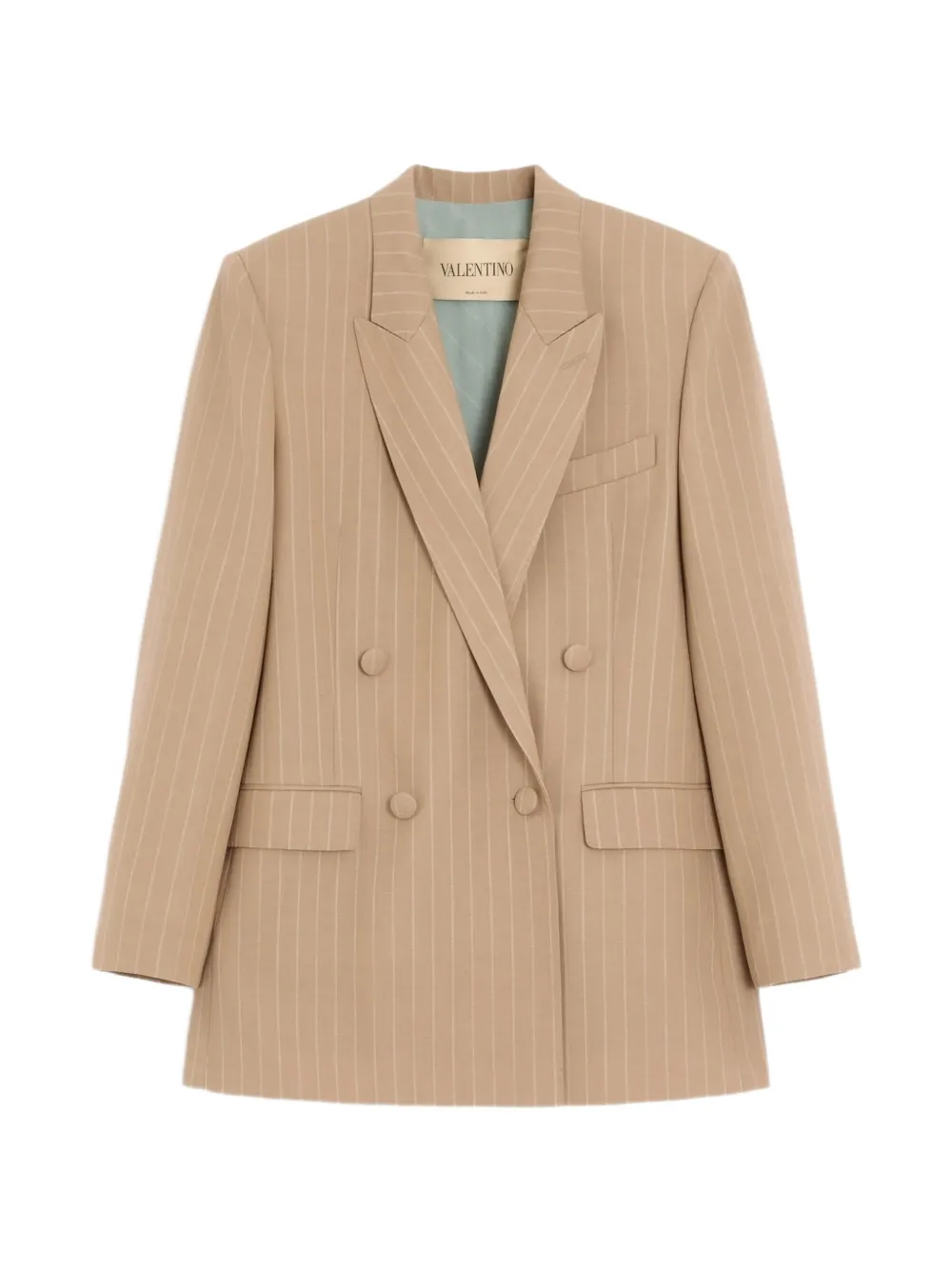 Valentino Garavani pinstripe double-breasted blazer - Toni neutri