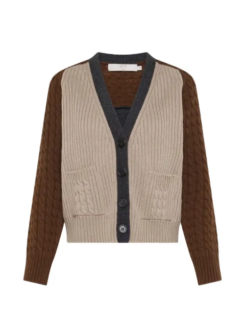 Seventy cable-knit colour-block cardigan
