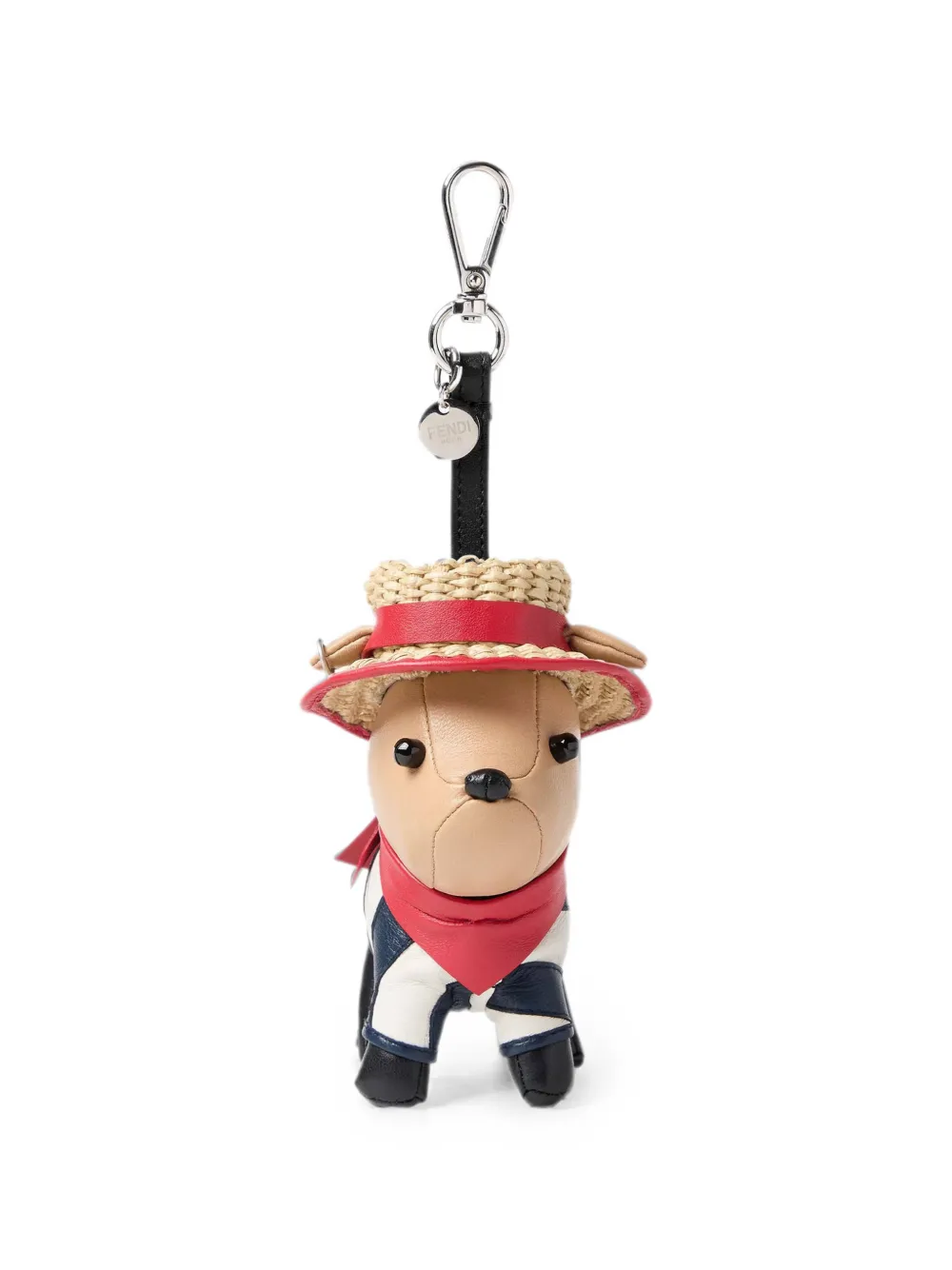 FENDI Ito dog-motif leather keyring - Toni neutri
