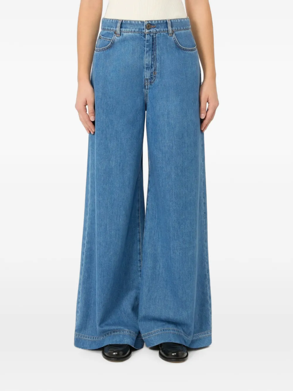 Weekend Max Mara Jeans met wijde pijpen Blauw