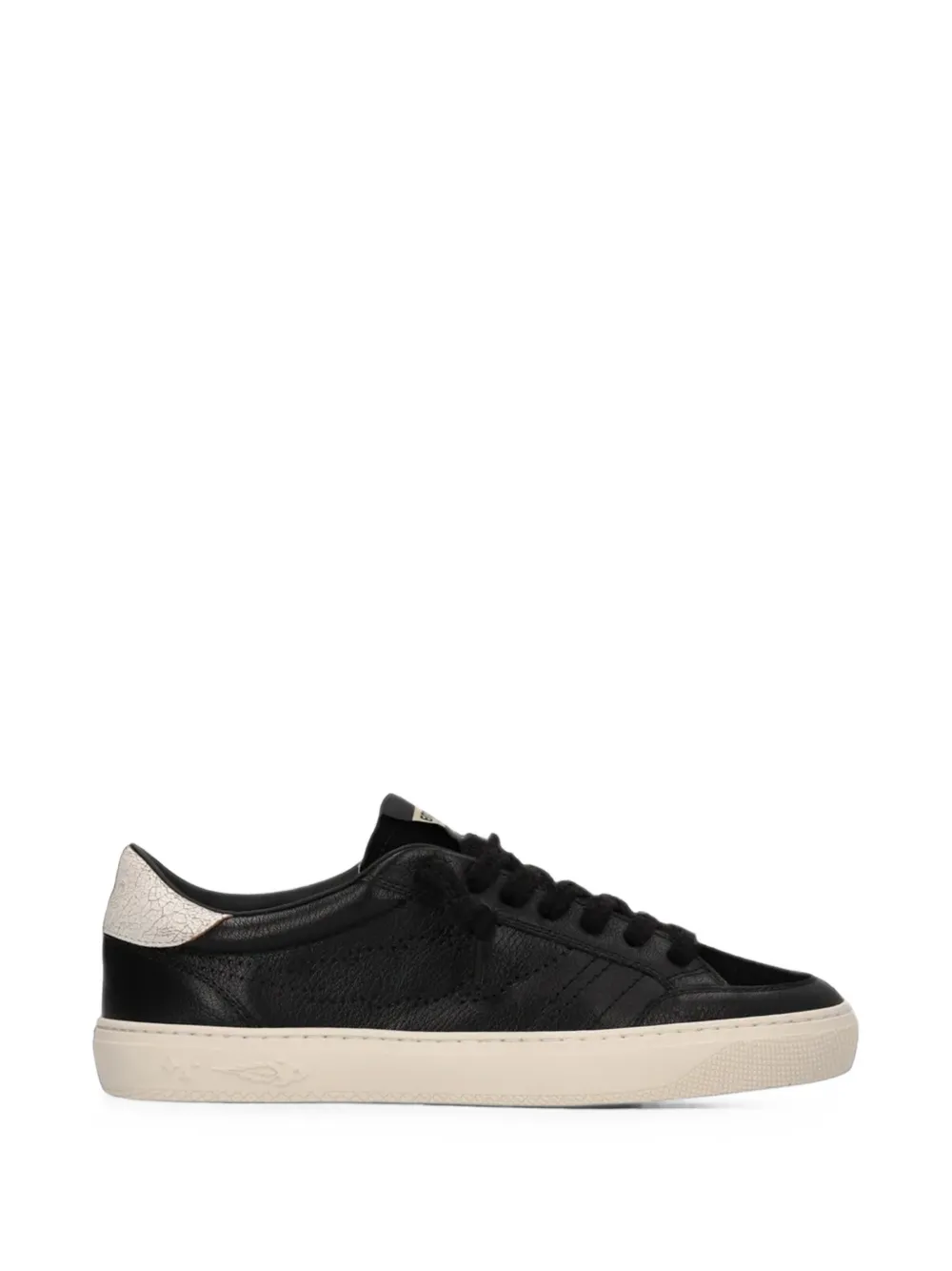 Enterprise Japan Jupiter Rocket logo-perforated cracked-effect sneakers Zwart
