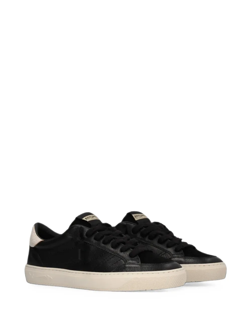 Enterprise Japan Jupiter Rocket logo-perforated cracked-effect sneakers Zwart
