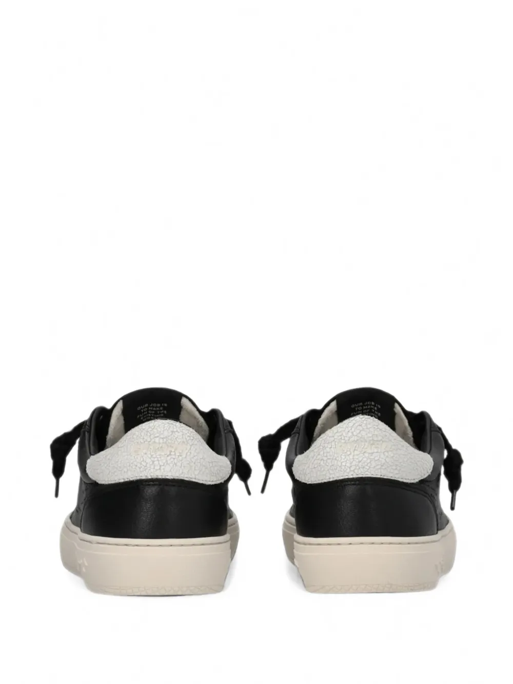 Enterprise Japan Jupiter Rocket logo-perforated cracked-effect sneakers Zwart