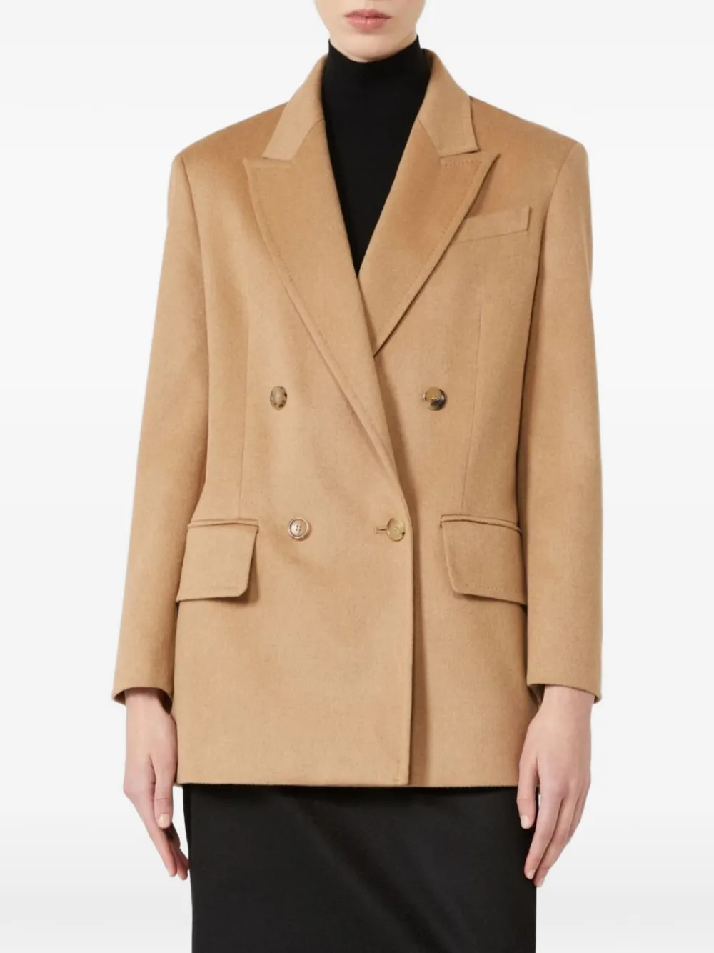 Max Mara Olimpia blazer met dubbele rij knopen Beige