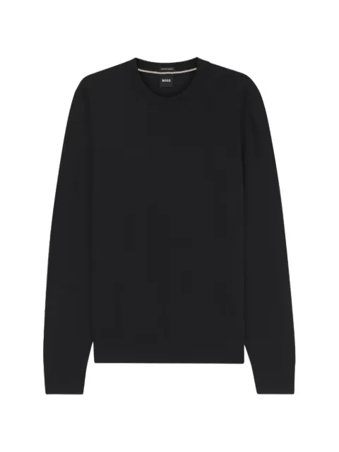 BOSS jersey de lana con cuello redondo