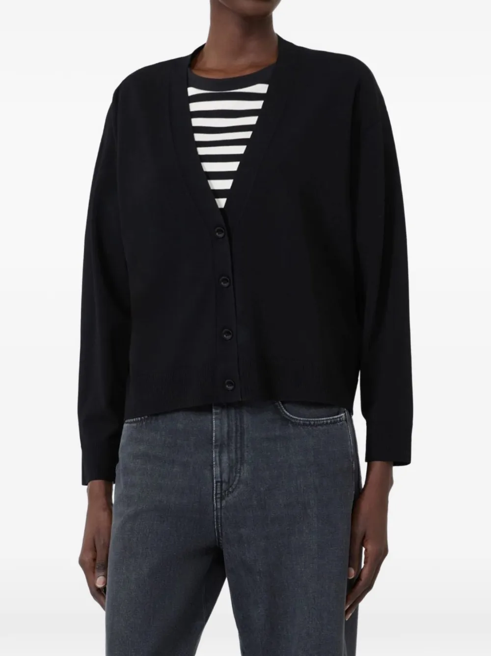 Weekend Max Mara BOARIO V-neck button-down cardigan Zwart
