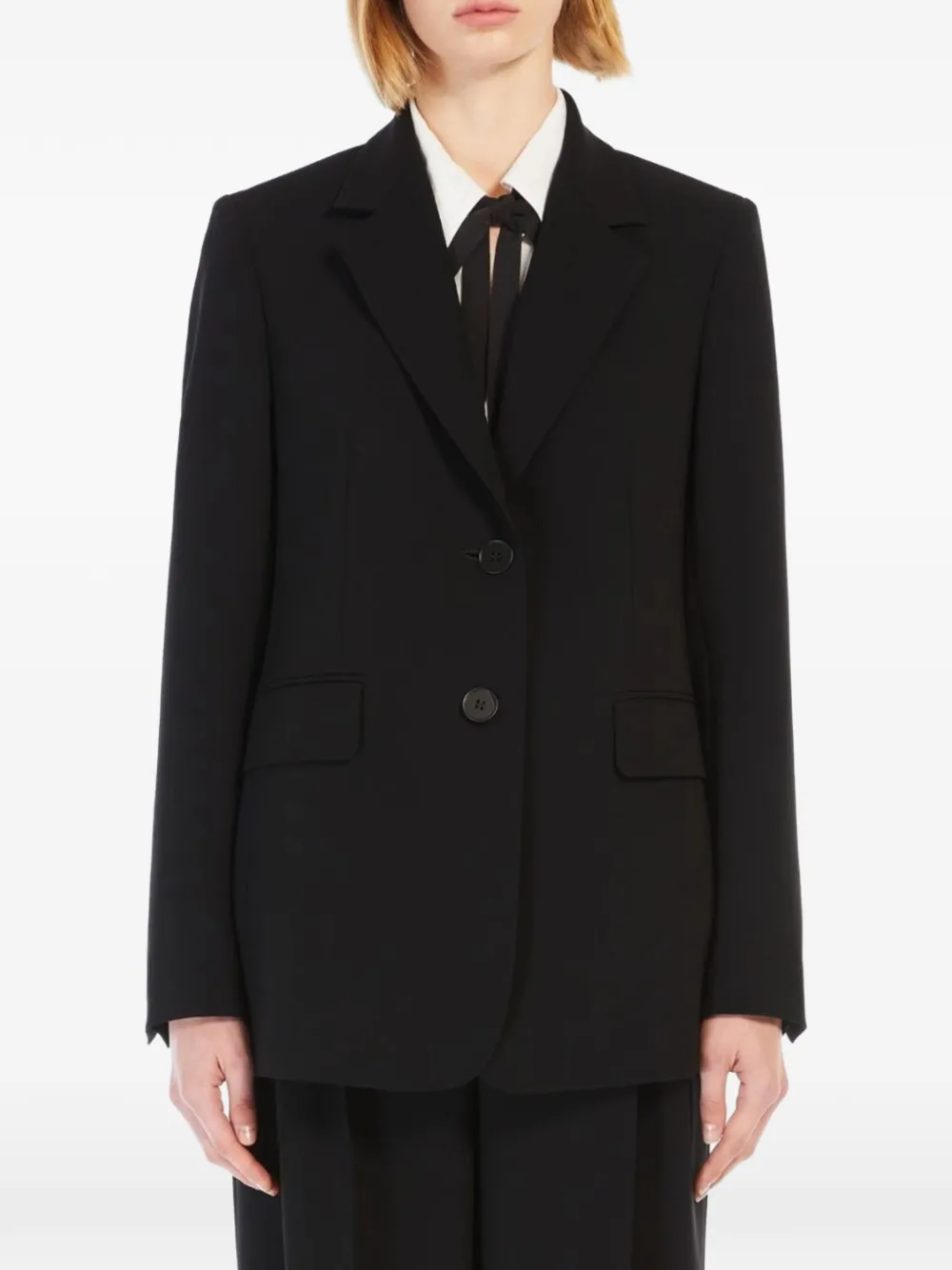 Max Mara Blazer met enkele rij knopen Zwart