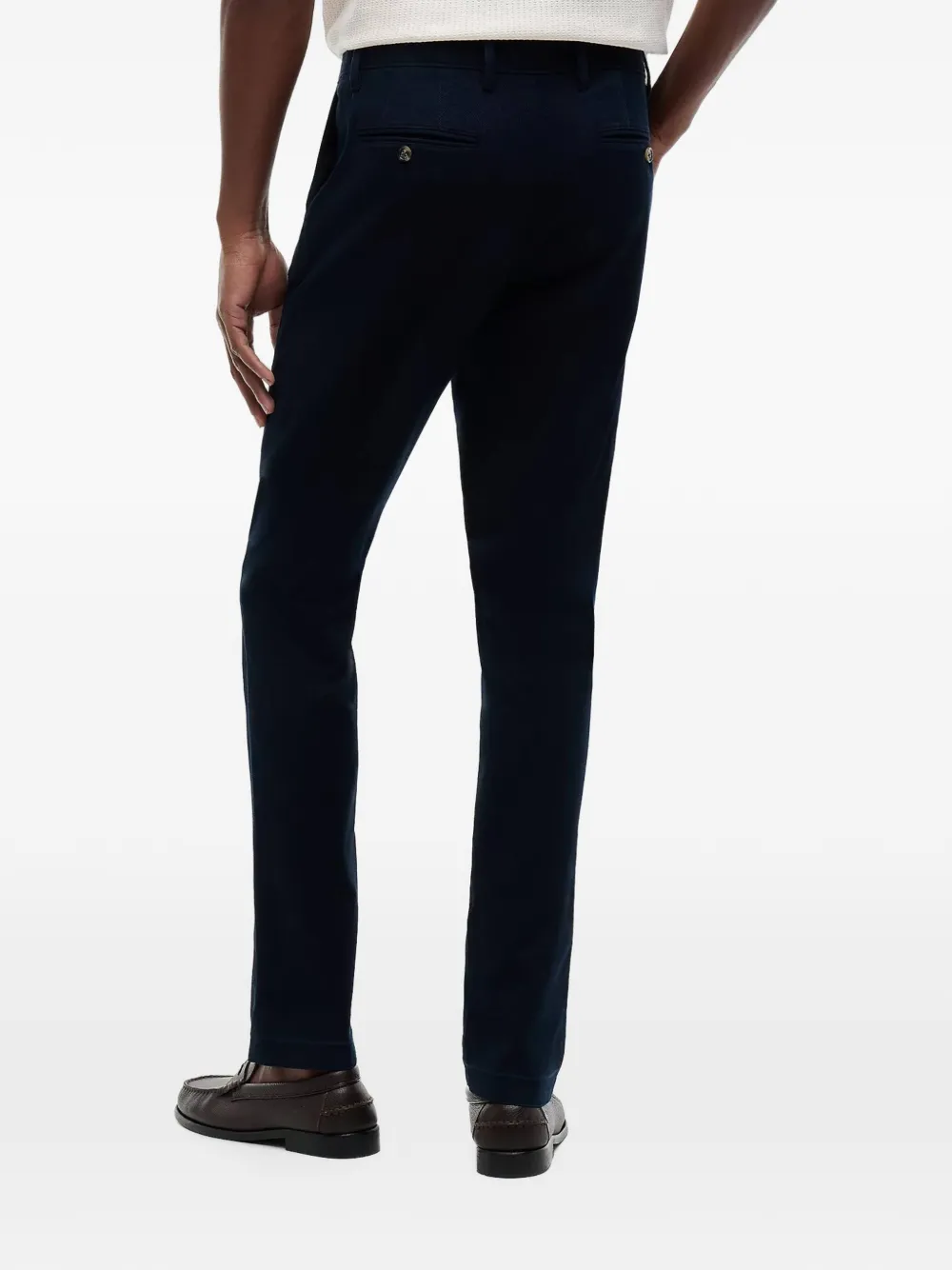 Tommy Hilfiger Denton logo-patch chinos Blauw