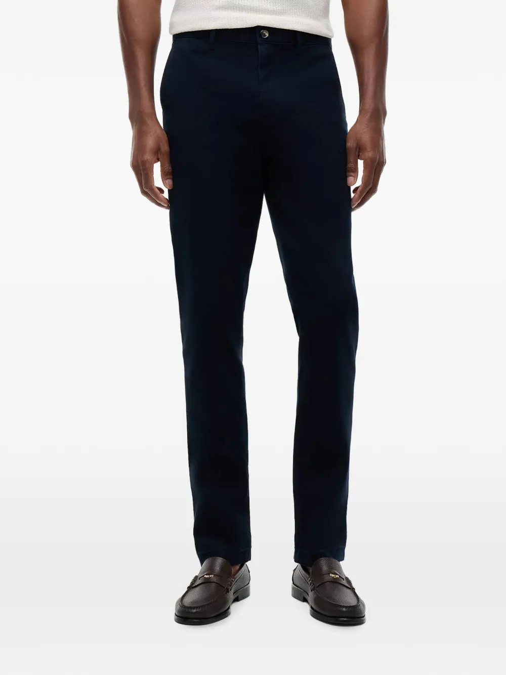 Tommy Hilfiger Denton logo-patch chinos Blauw