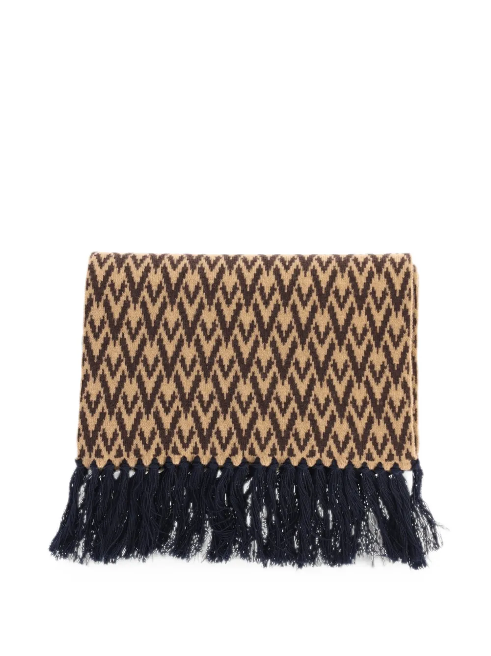 Valentino Garavani VLogo sjaal met franje en monogram Beige