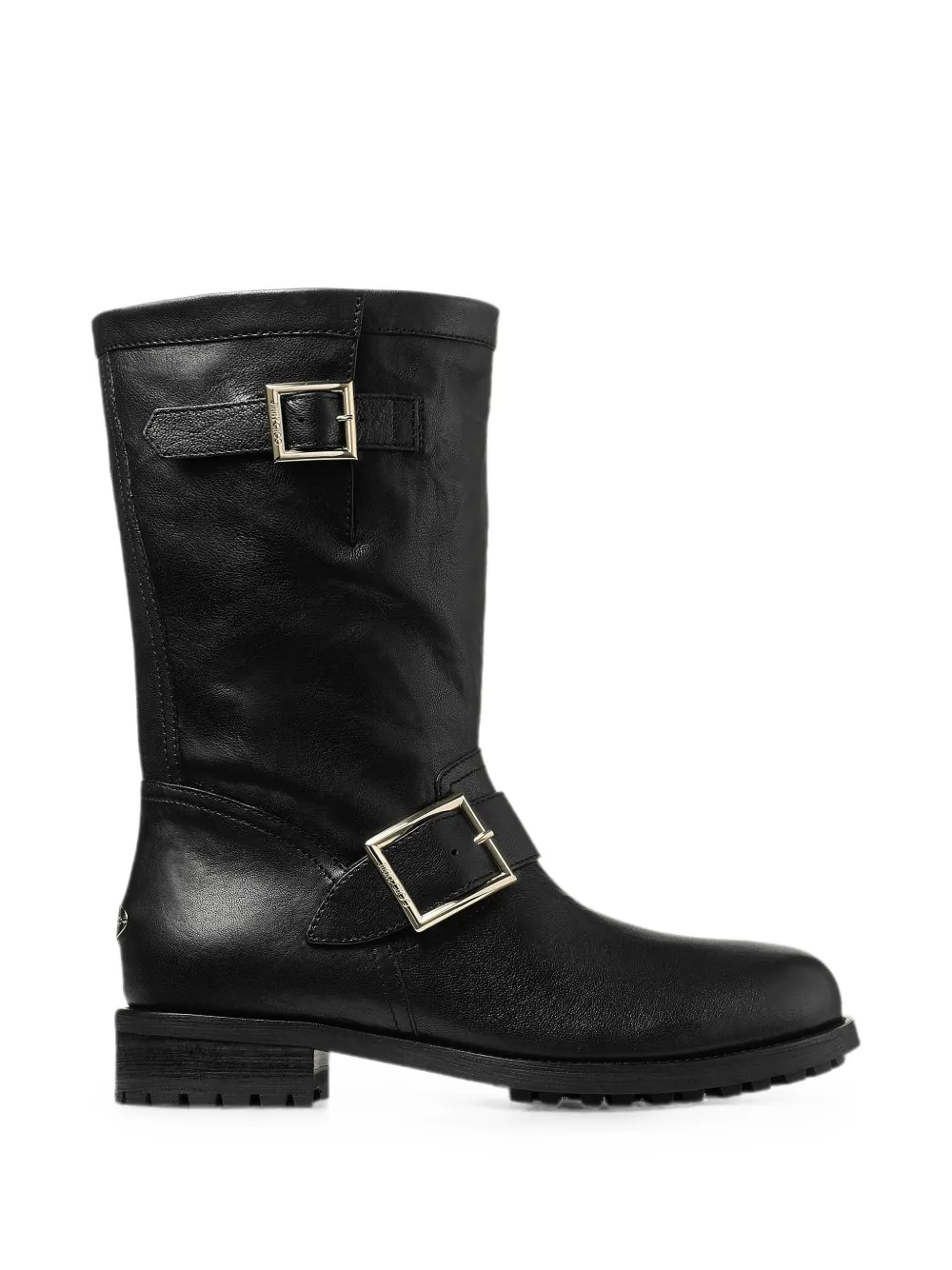 Jimmy Choo Biker Mid buckle-strap boots Zwart