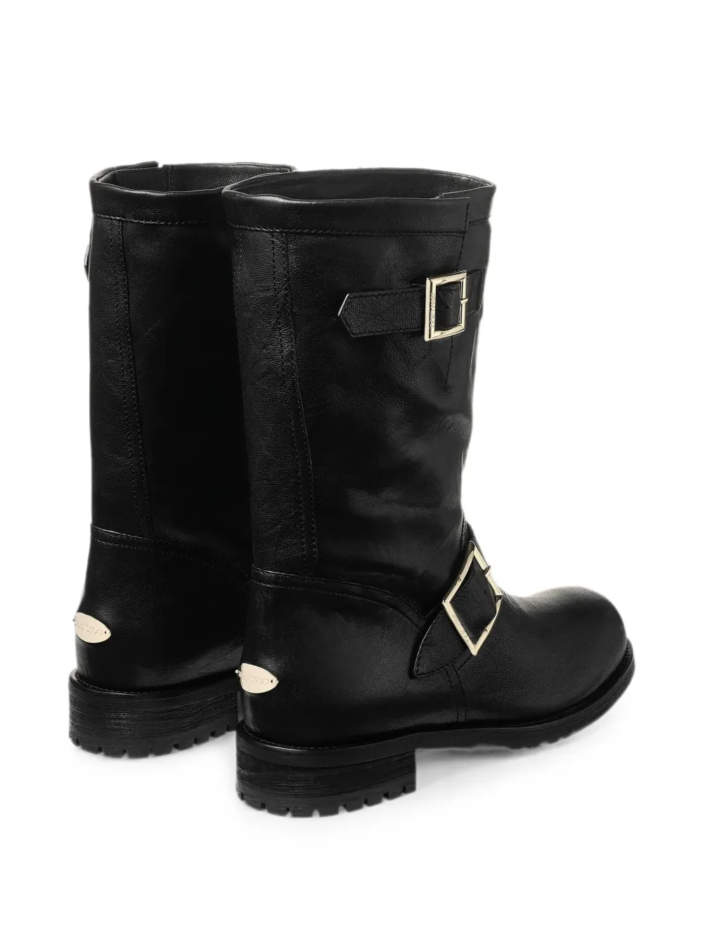 Jimmy Choo Biker Mid buckle-strap boots Zwart