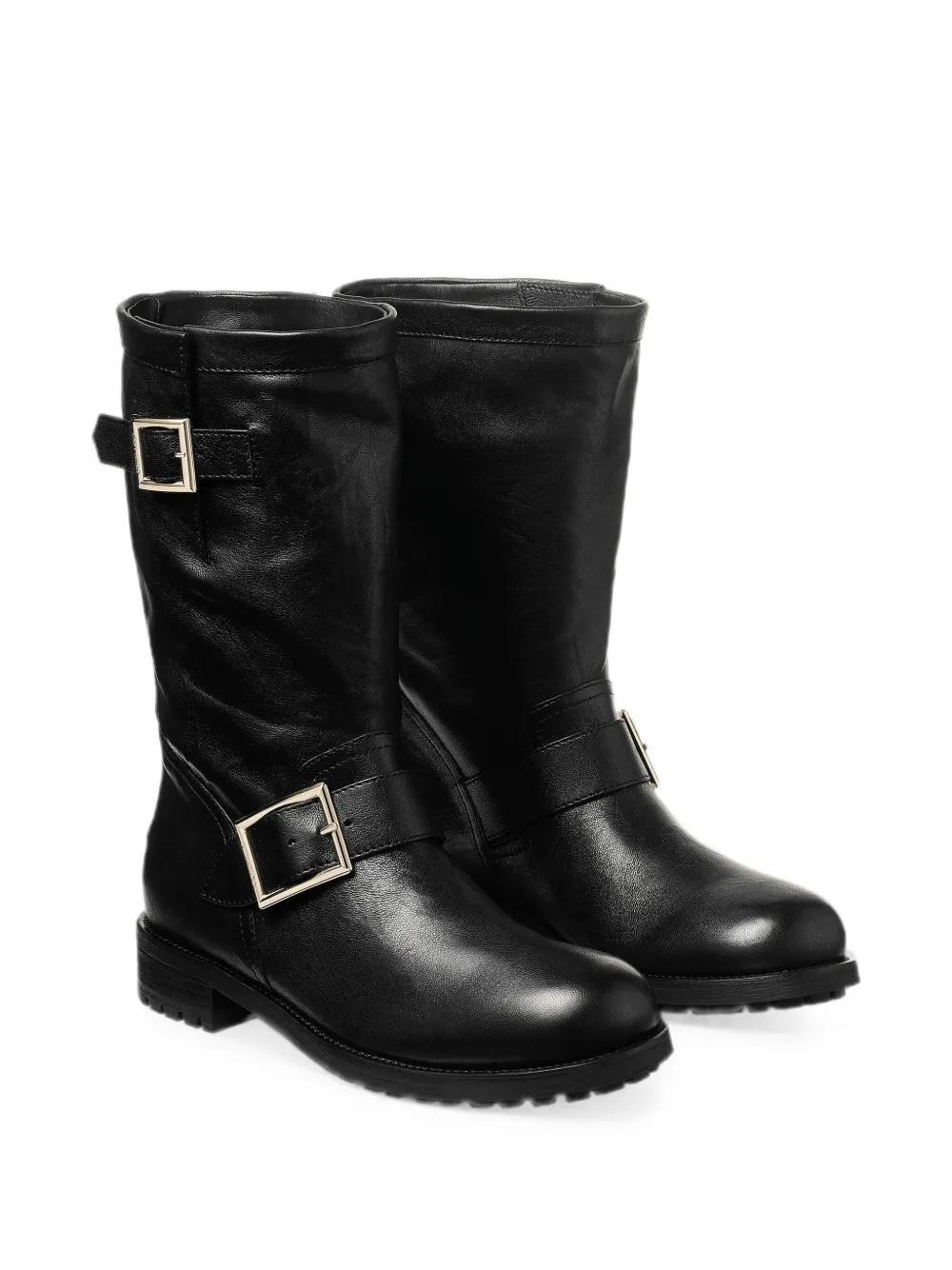 Jimmy Choo Biker Mid buckle-strap boots Zwart