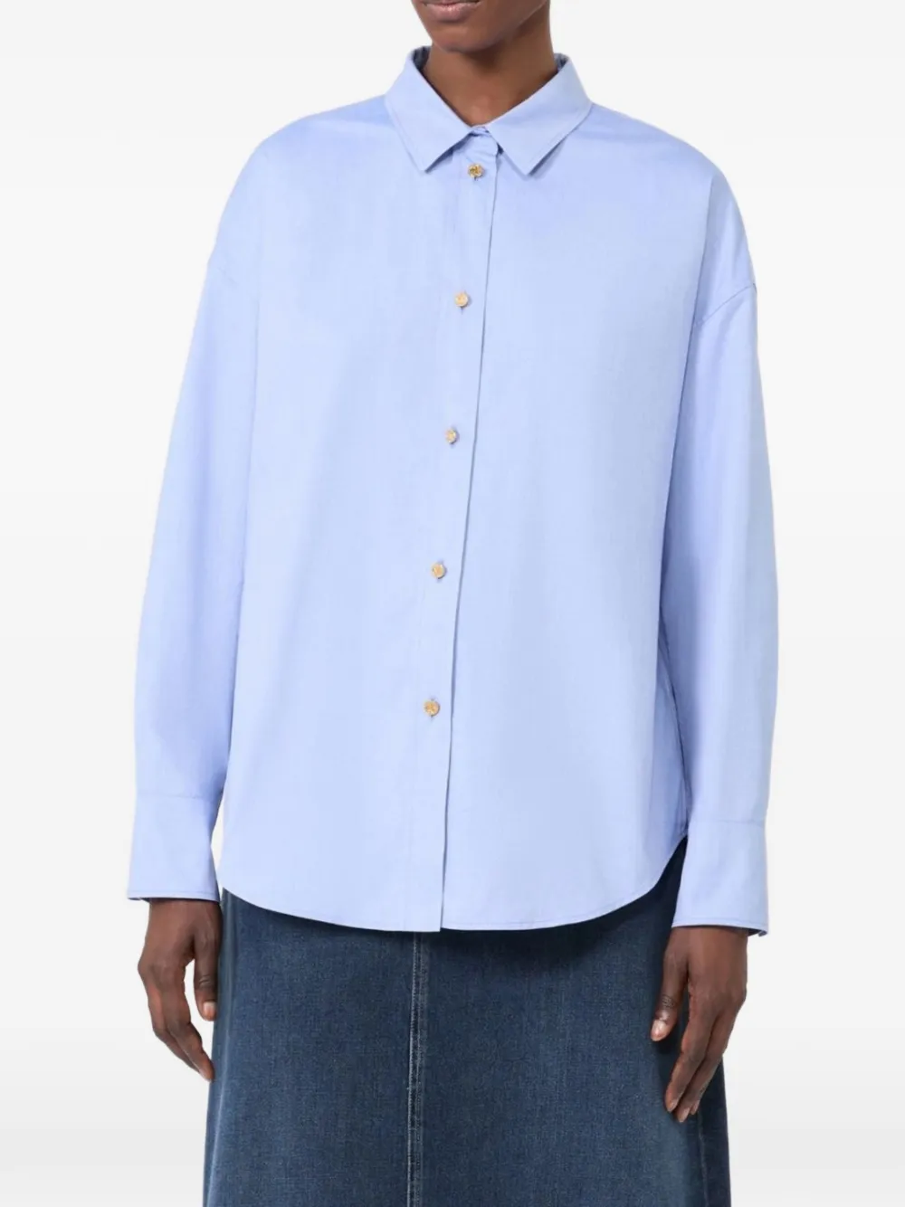 'S Max Mara Oxford blouse met verwassen effect Blauw