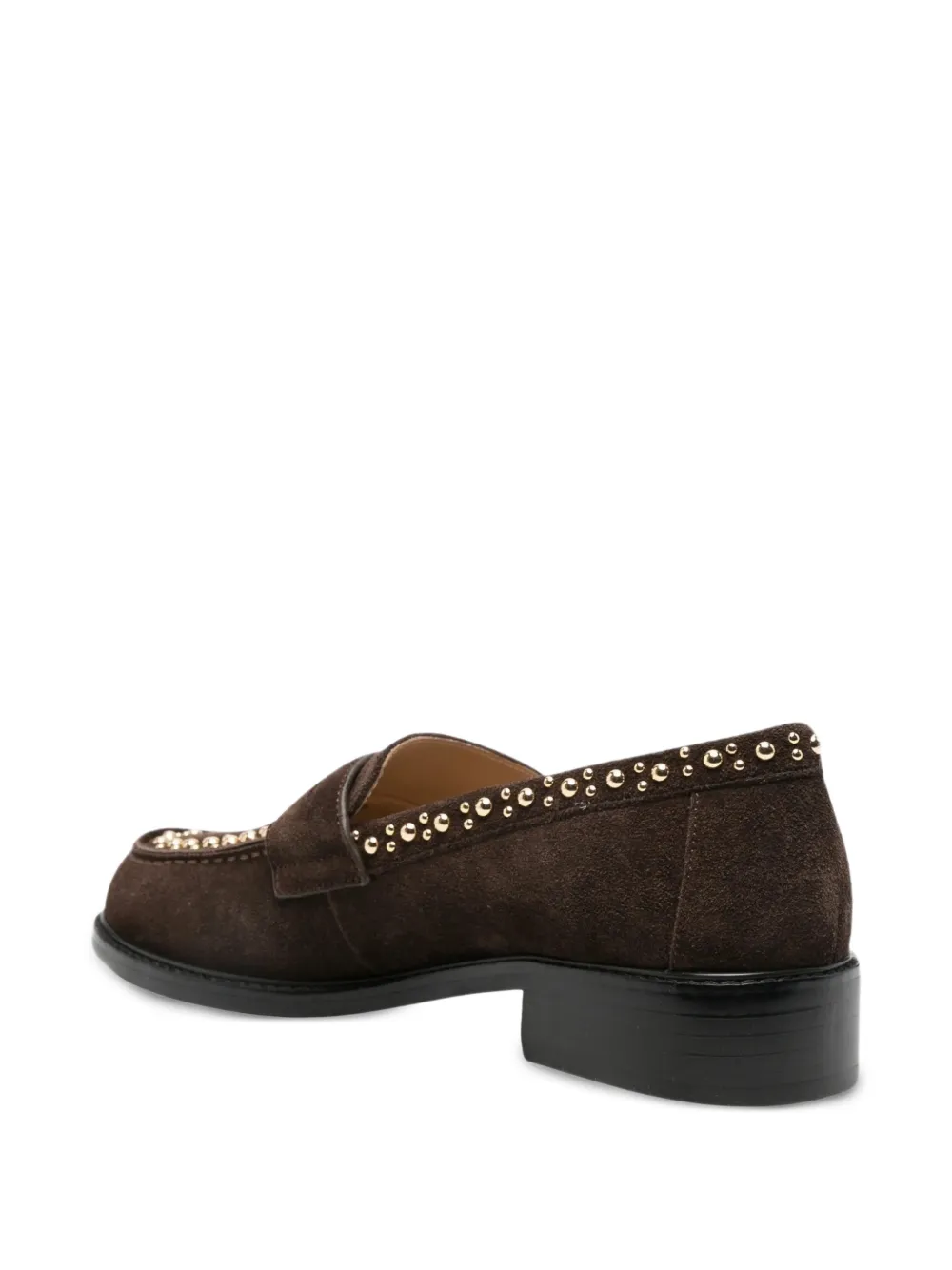 Furla stud-embellished leather loafers Bruin