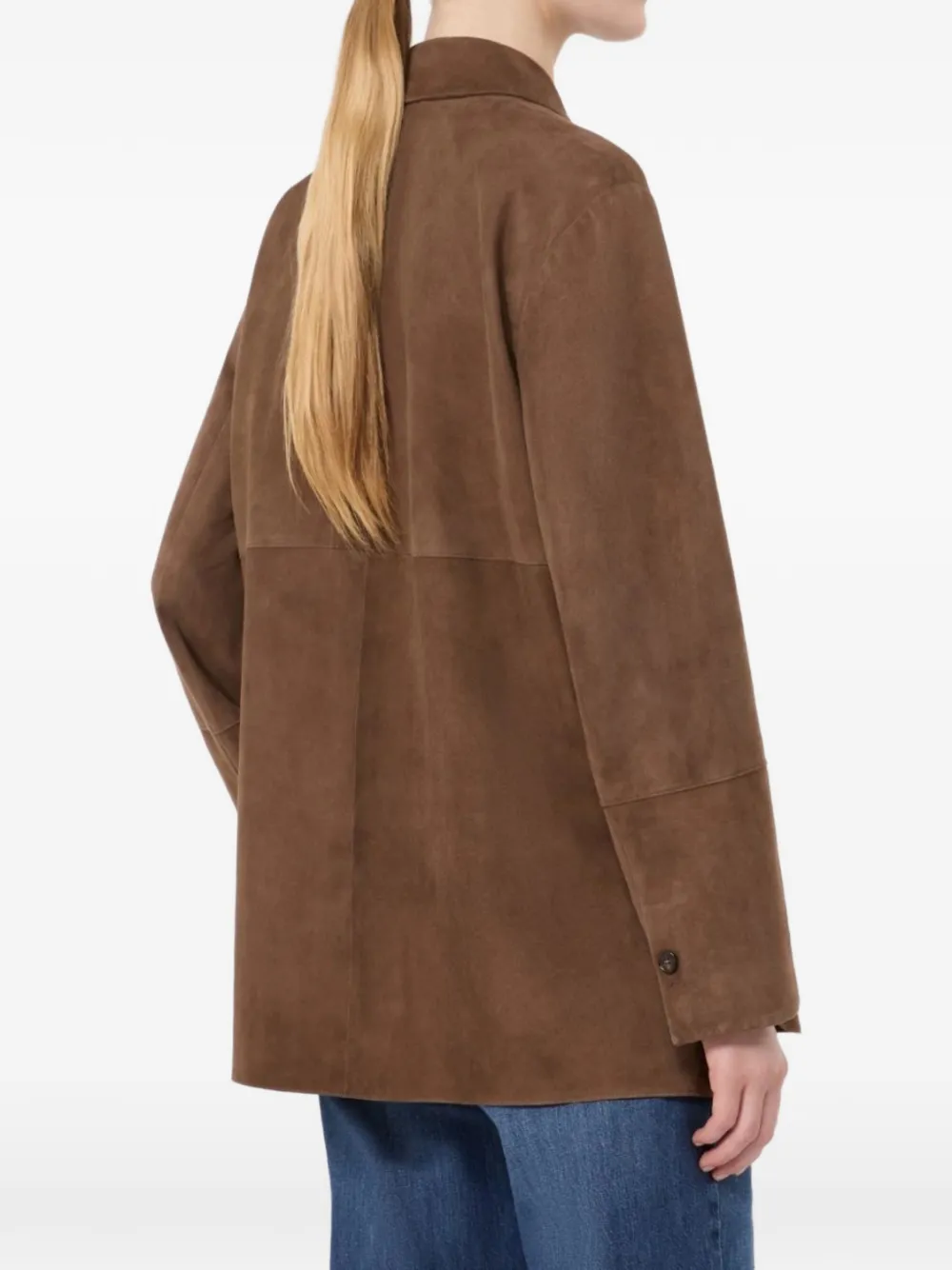 'S Max Mara Jack met suède afwerking en knopen Bruin