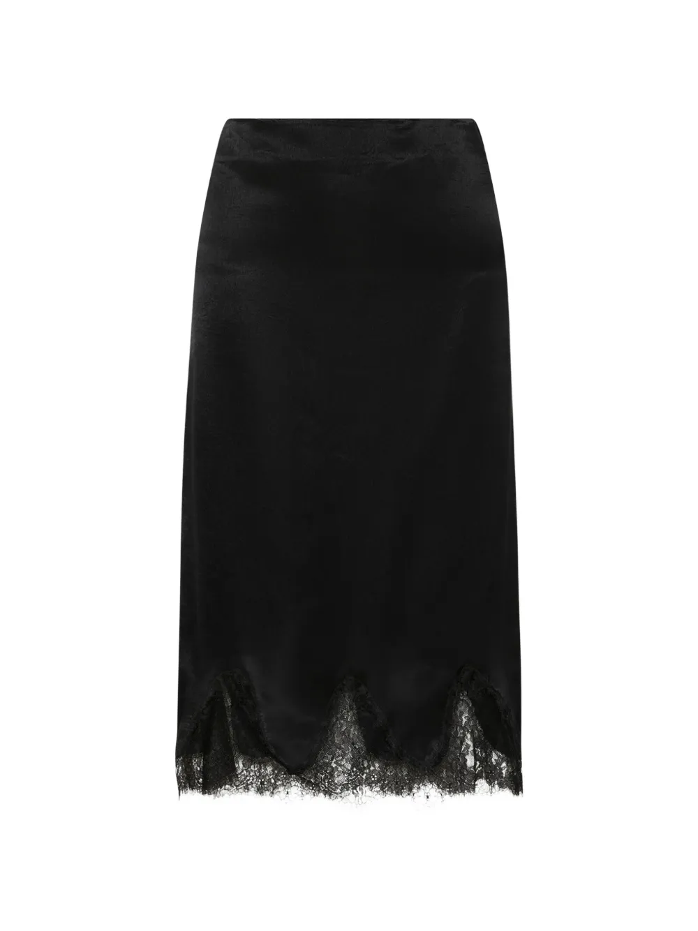 Marella lace-trim satin midi skirt - Nero
