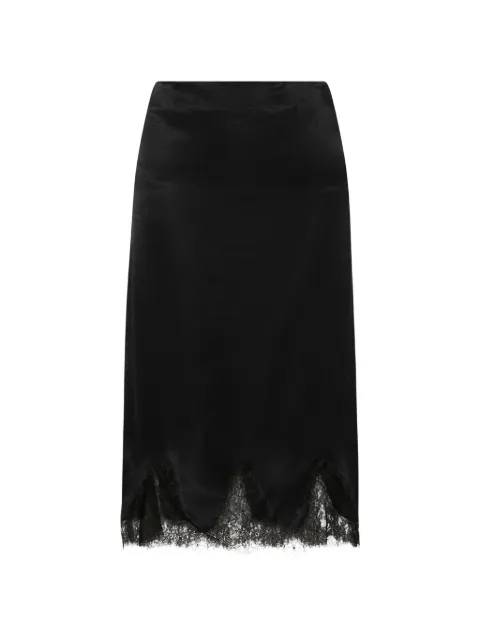 Marella lace-trim satin midi skirt