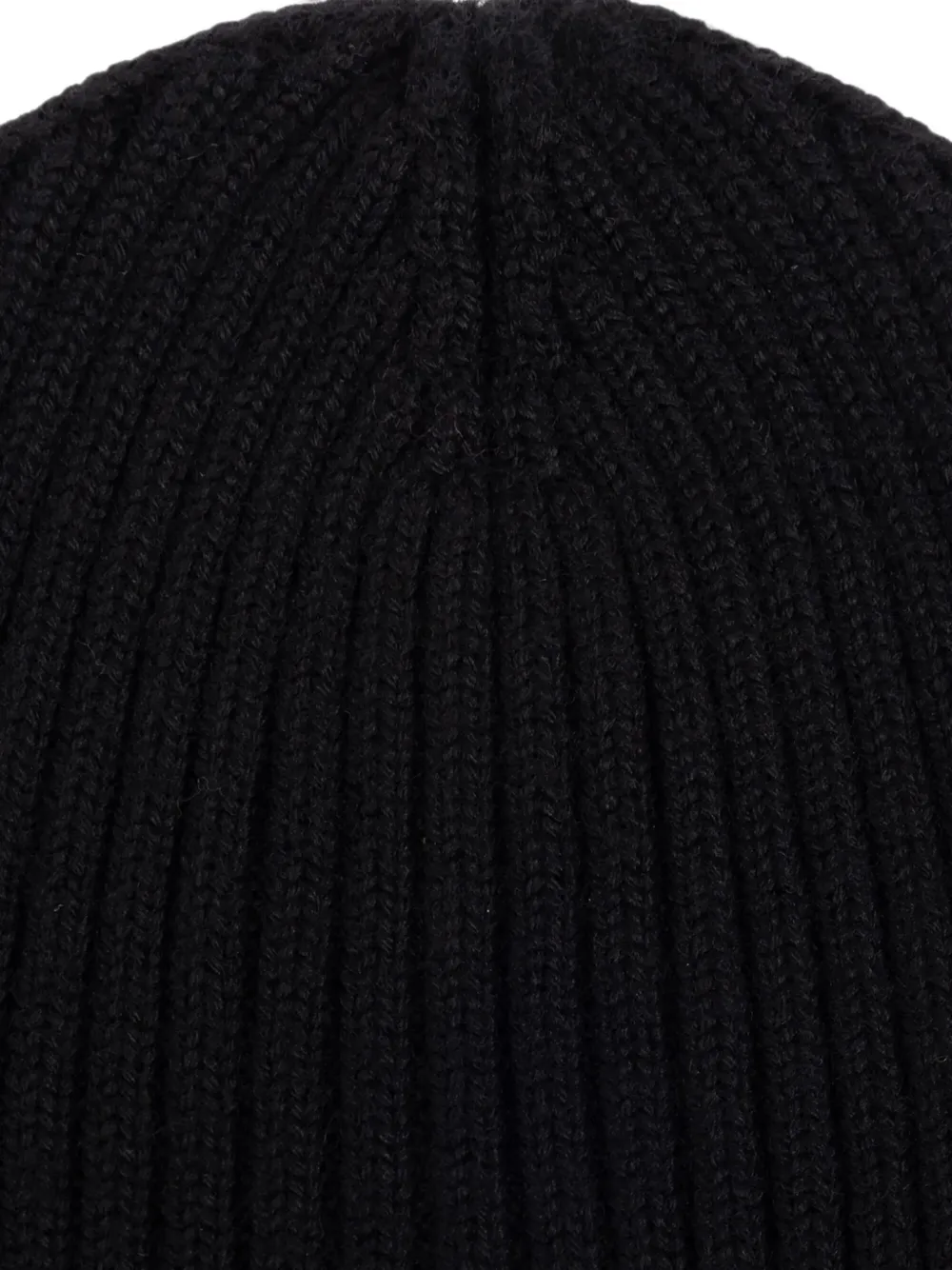 Moncler Enfant Ribgebreide muts met logo-patch Zwart
