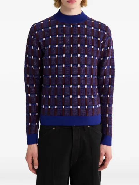 Jil Sander checked intarsia-knit sweater