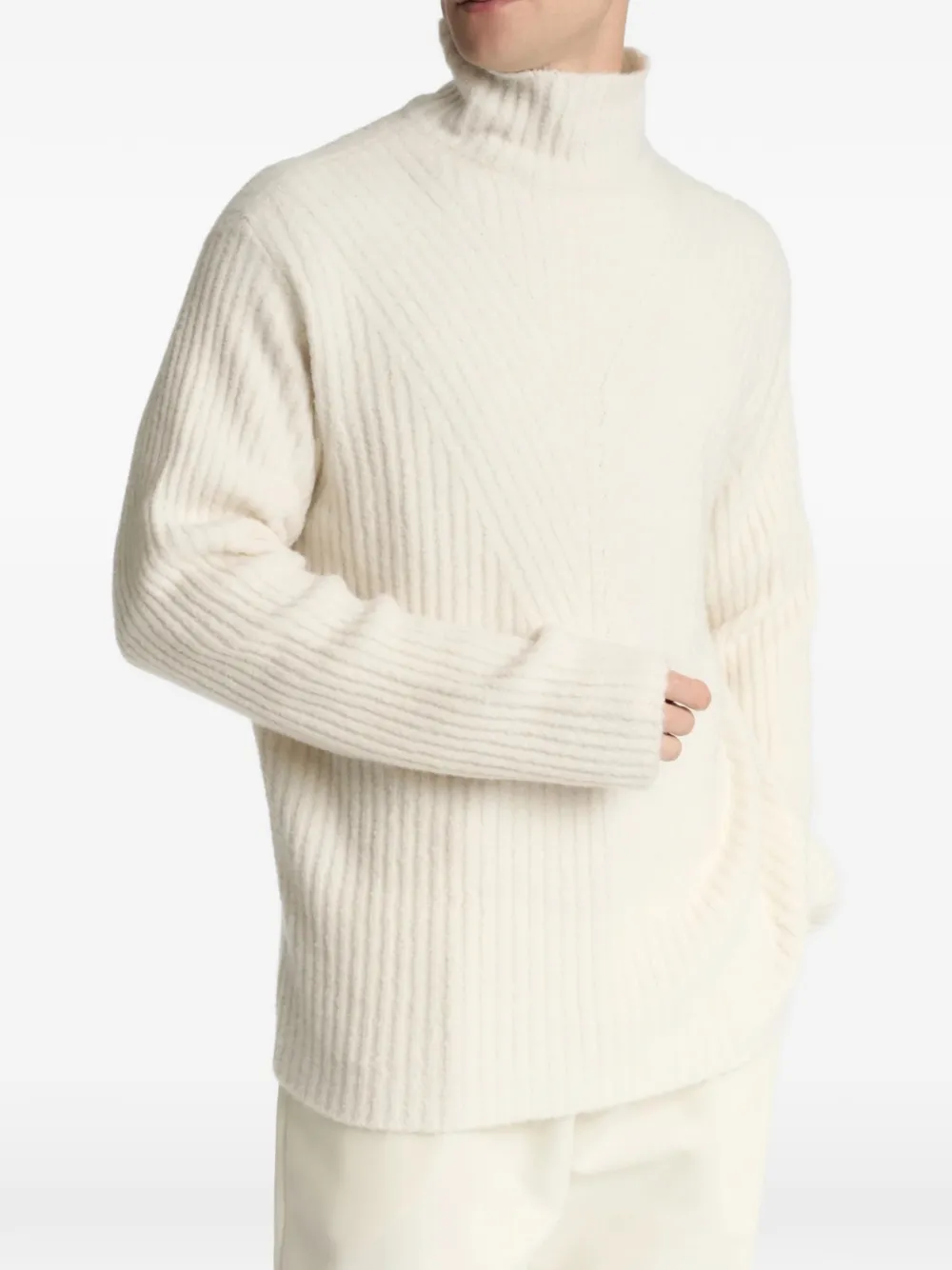 Malo ribbed-knit cashmere sweater Wit