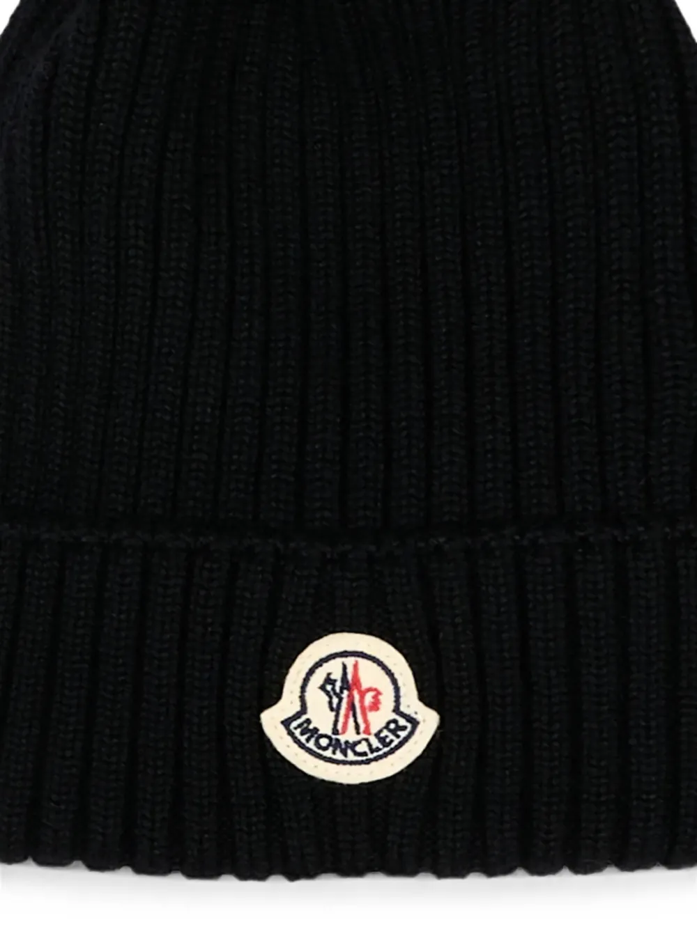 Moncler Enfant Muts met pompon en logo-patch Zwart