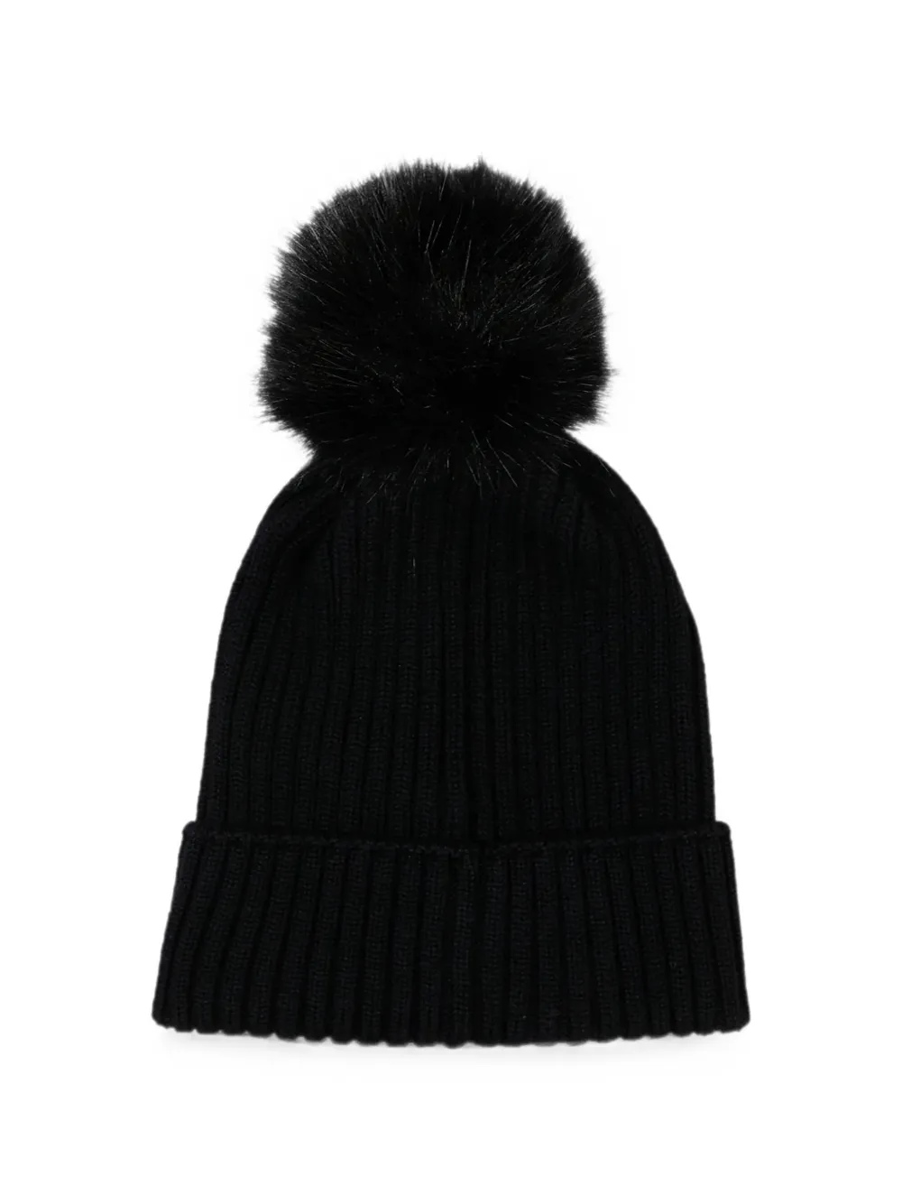 Moncler Enfant Muts met pompon en logo-patch Zwart