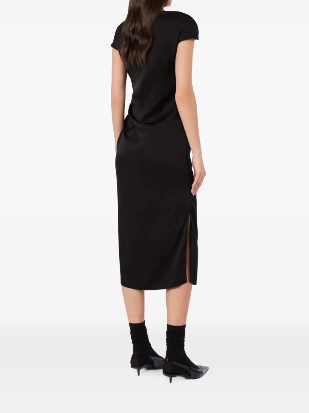 Max Mara Asymmetrische jurk met gedrapeerd detail Zwart