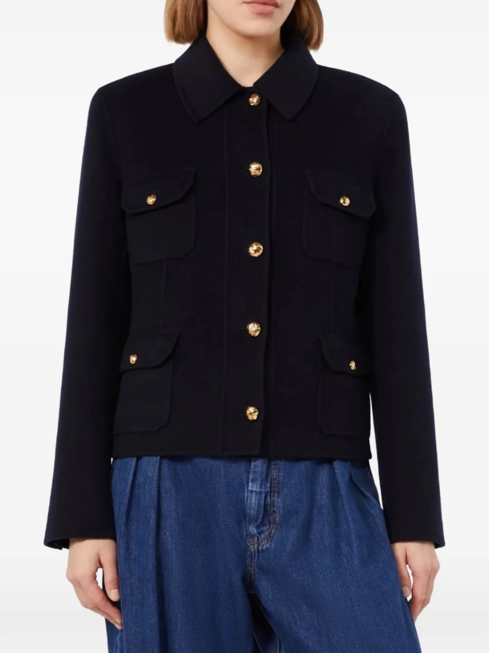 Max Mara Jack met knopen Blauw