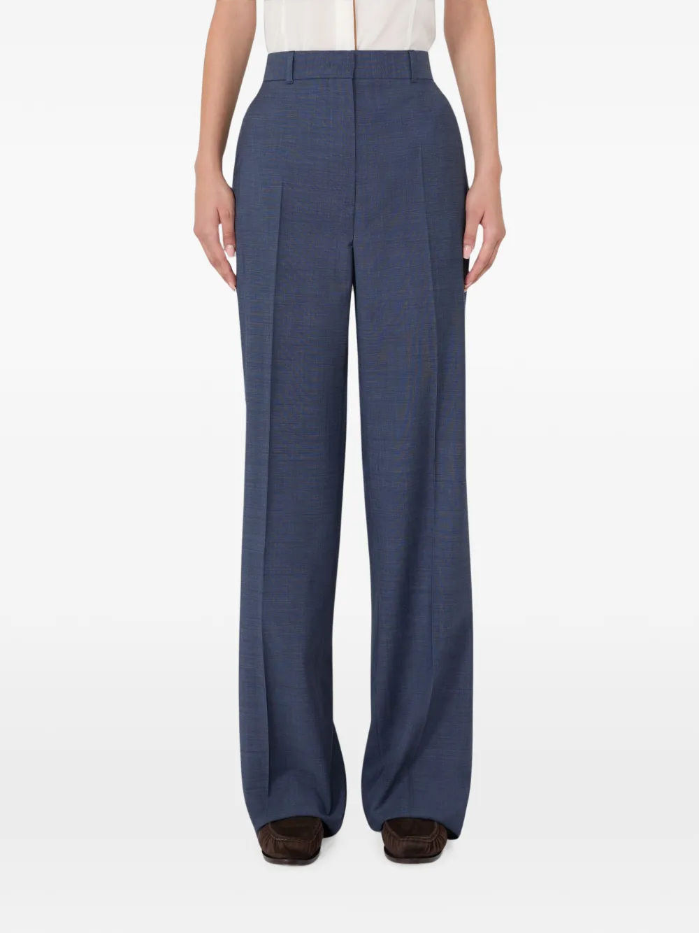 Max Mara Broek van scheerwol Blauw
