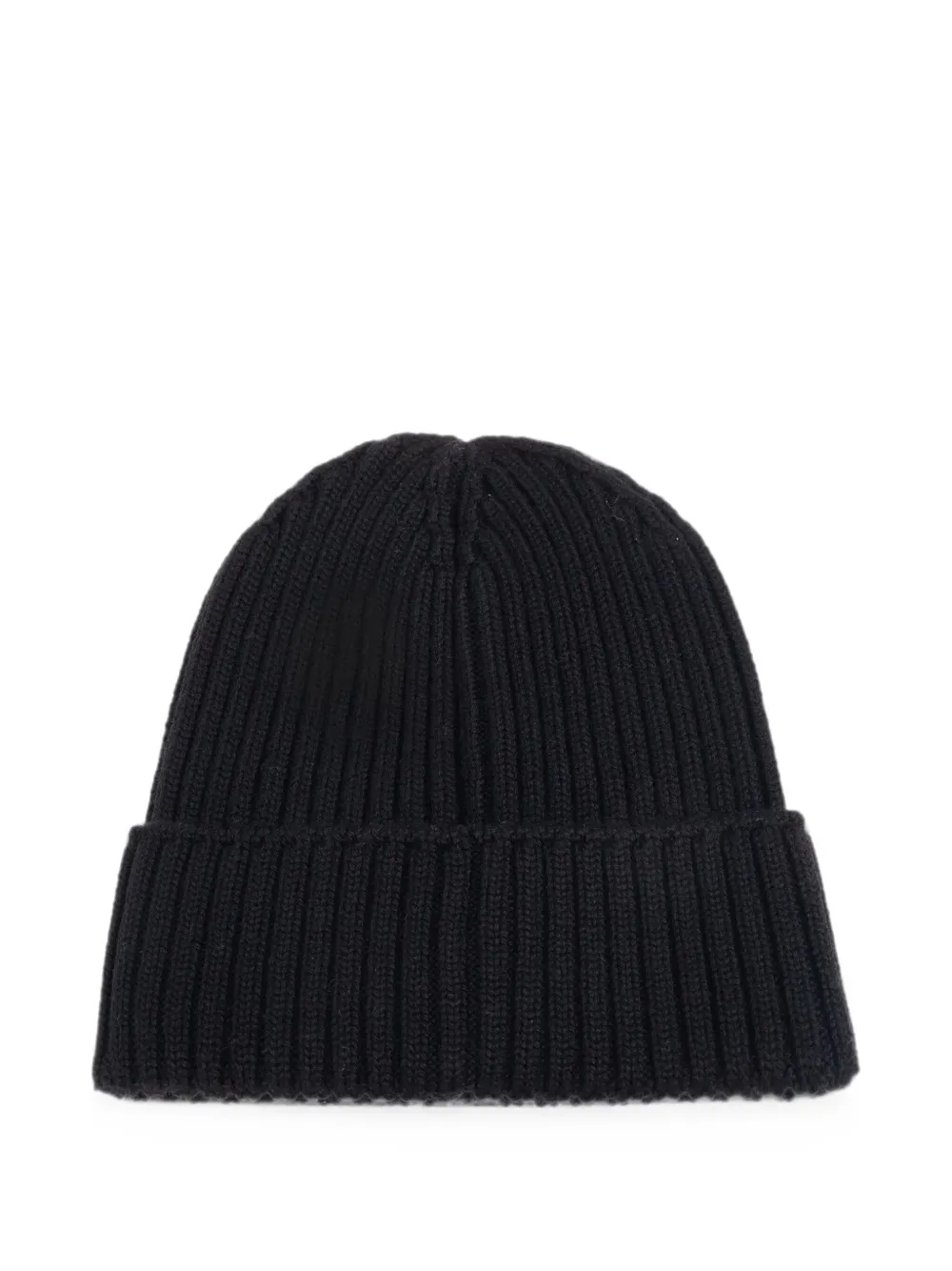 Moncler Enfant Ribgebreide muts met logo-patch Zwart