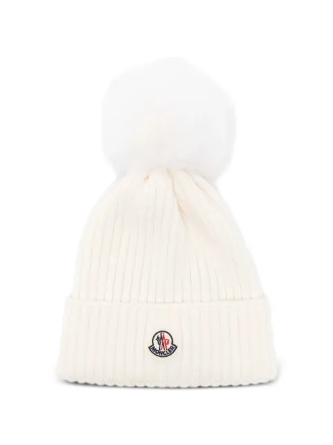 Moncler Enfant ribbed pom-pom beanie hat