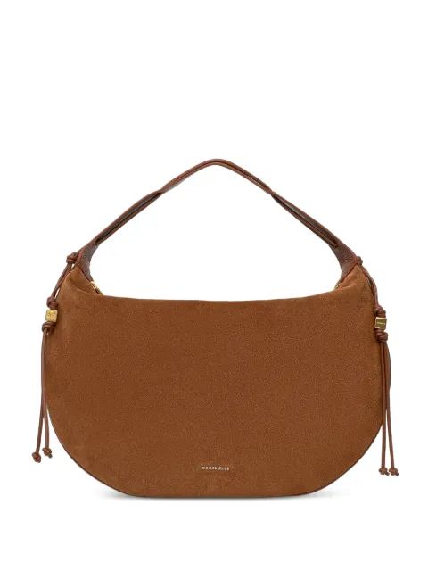 Coccinelle suede logo-print tote bag