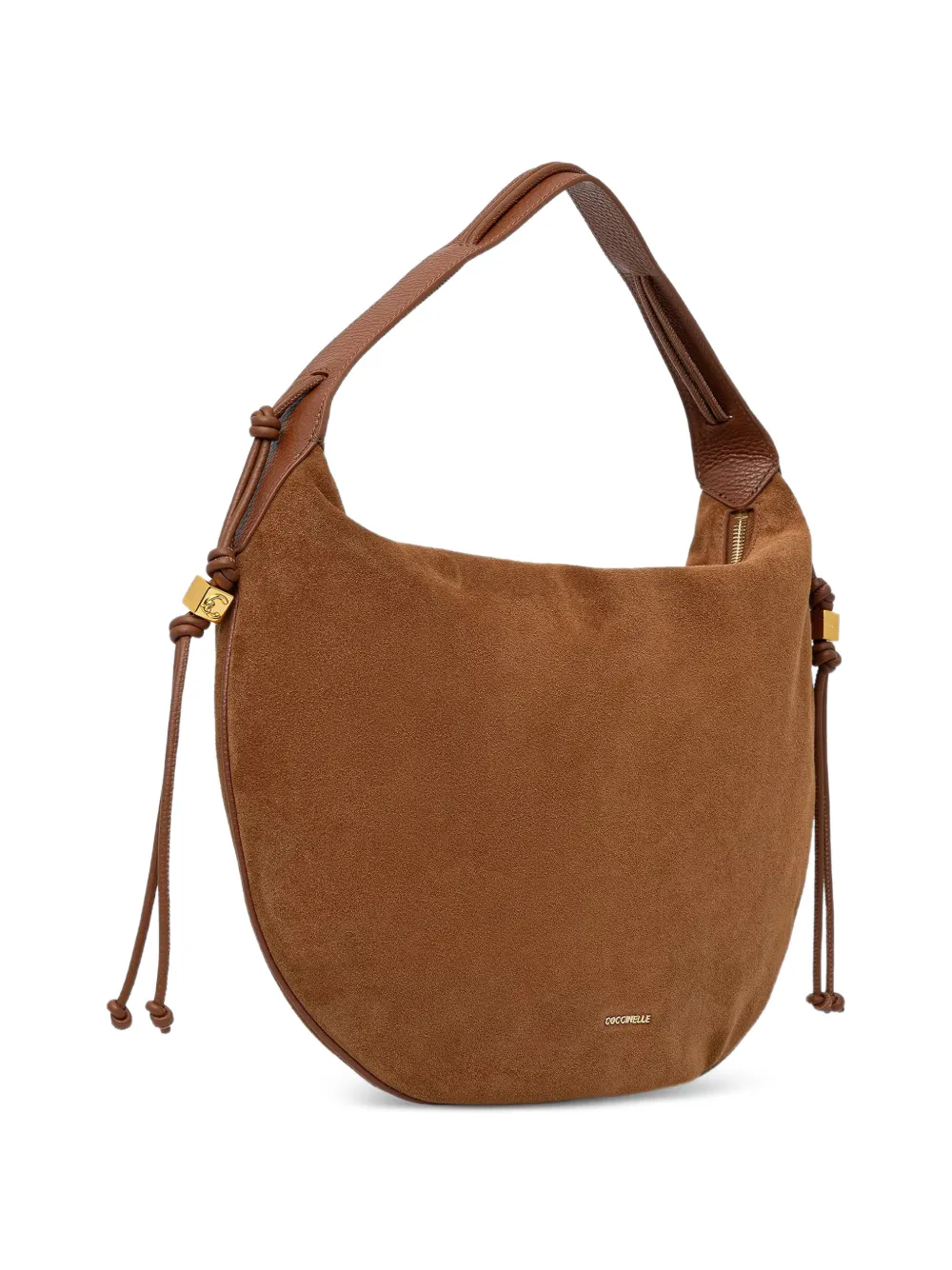 Coccinelle Suède shopper met logoprint Bruin