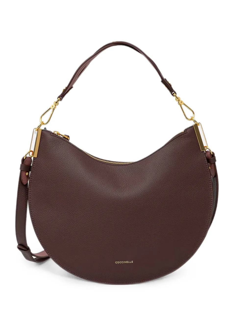 Coccinelle medium Sunup pebbled shoulder bag - Braun