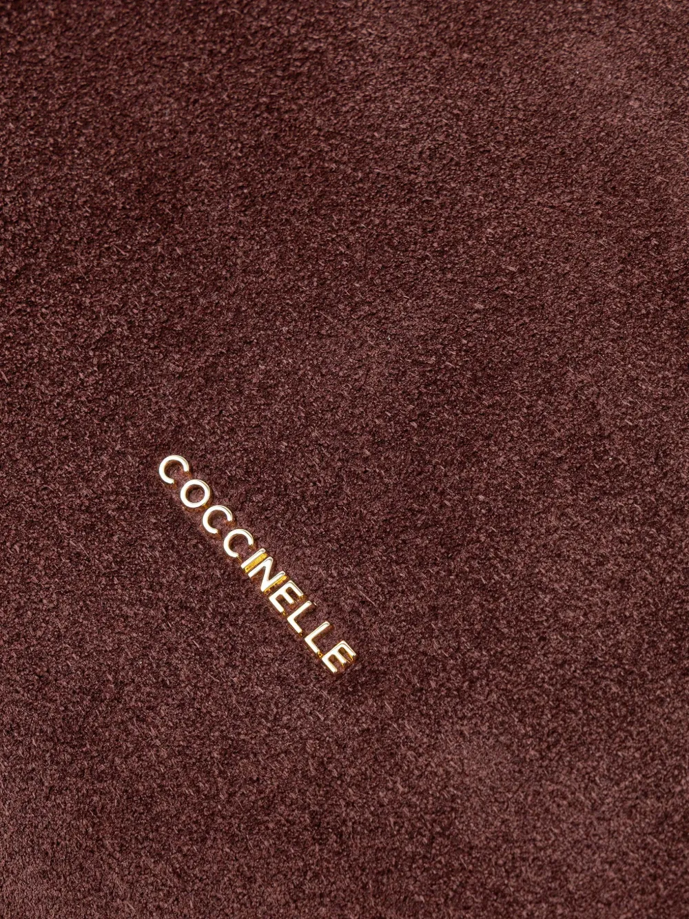 Coccinelle Suède schoudertas met logo-reliëf Bruin