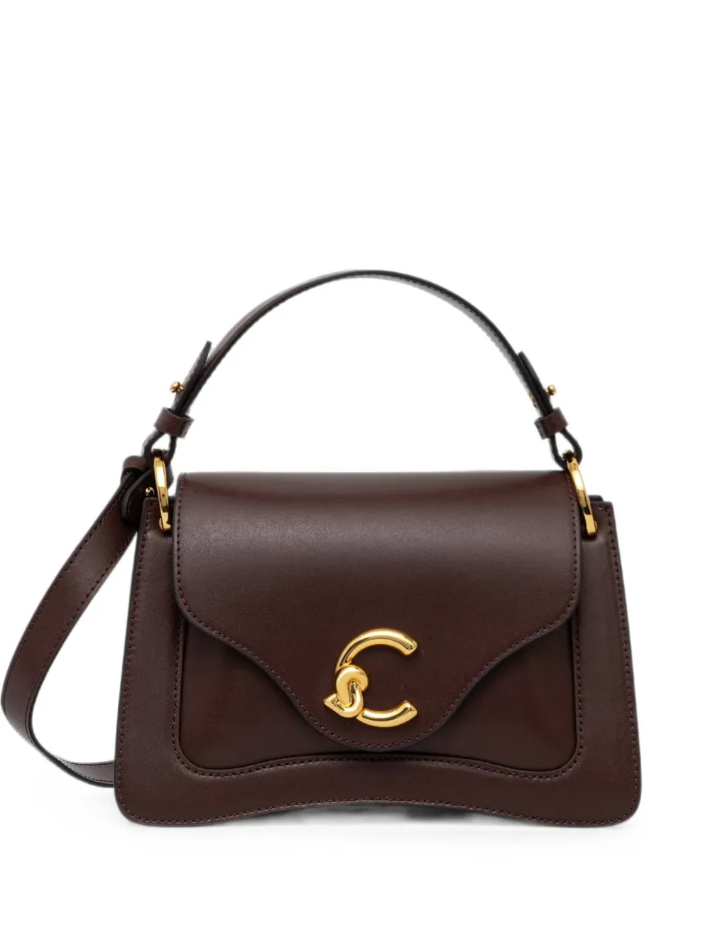Coccinelle logo-plaque shoulder bag - Brown