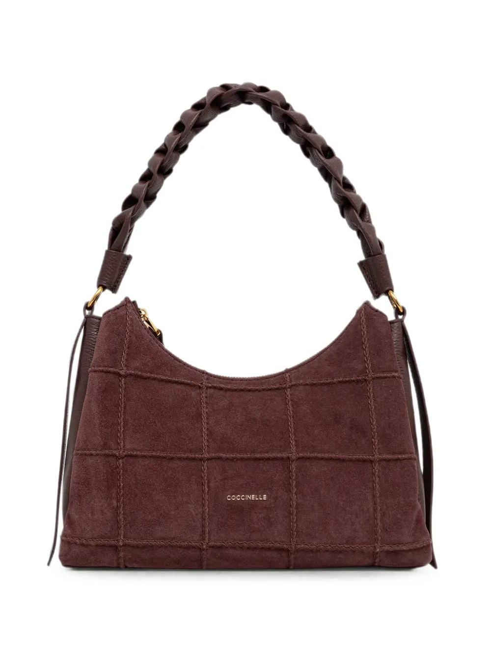 Coccinelle quilted braided-handle shoulder bag - Marrone
