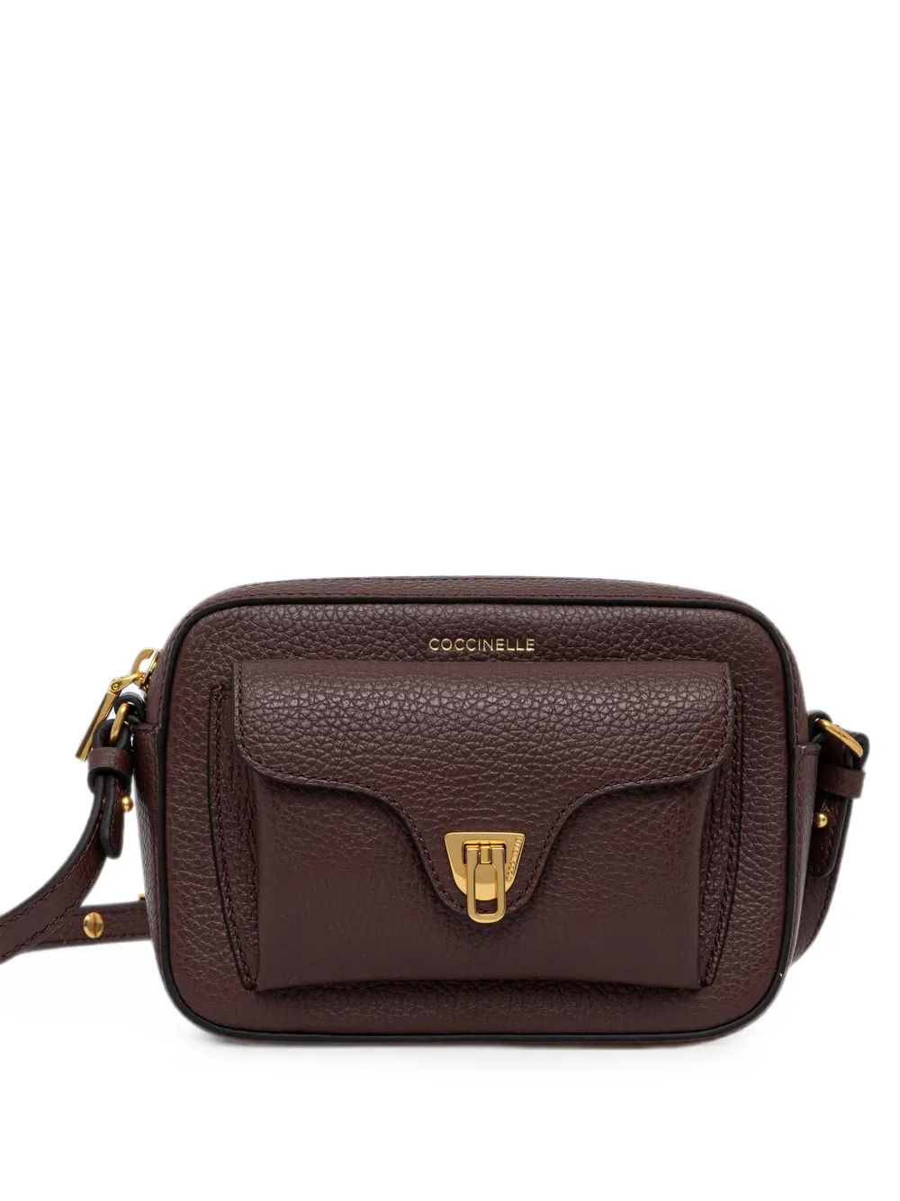 Coccinelle pebbled leather crossbody bag - Braun