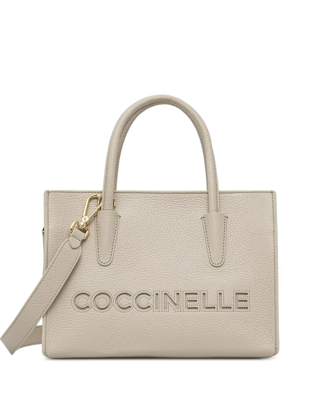 Coccinelle small Milsa 26 logo-debossed tote bag - Neutrals