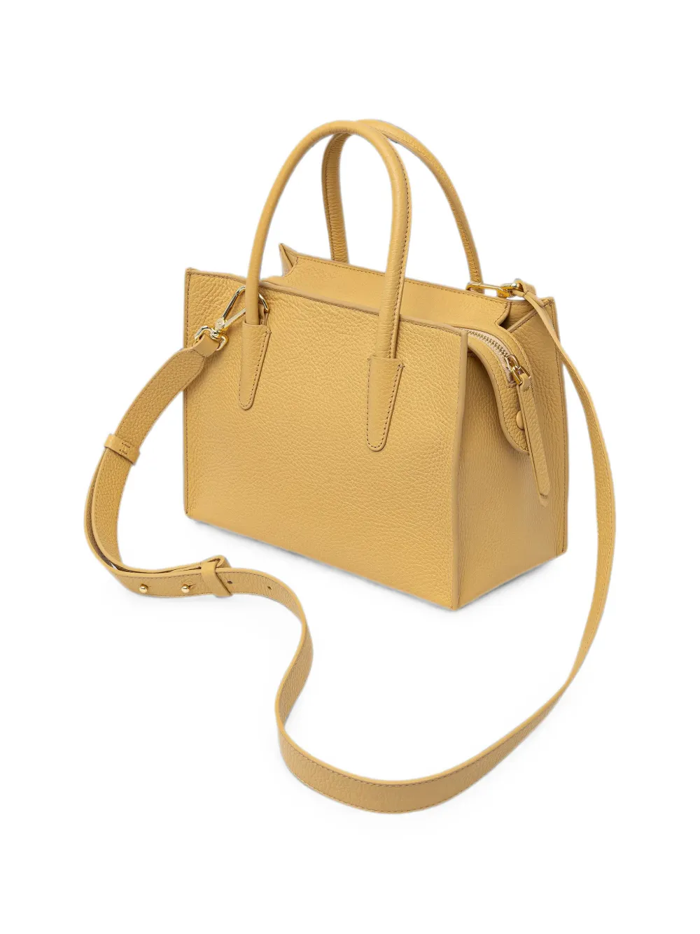 Coccinelle Shopper met logo-reliëf Geel