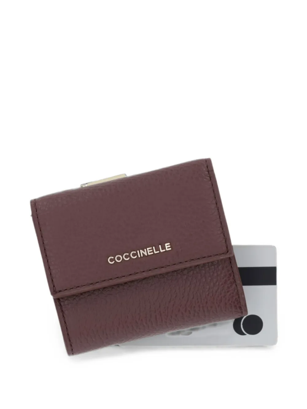 Coccinelle Metallic portemonnee met textuur Paars